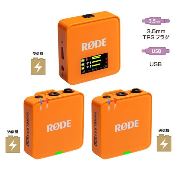 【保護シート付き/30%/OUTLET】RODE(ロード) ワイヤレスゴー（第三世代） オレンジ / 32bit float対応ワイヤレスマイク / WIGOGEN3ORA